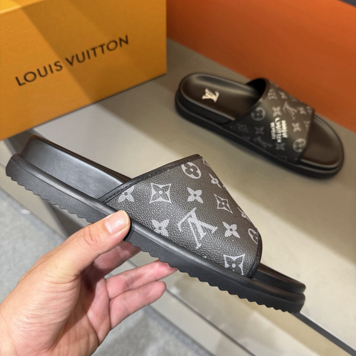Louis Vuitton Monogram Slide Sandals - Low-Profile Sole