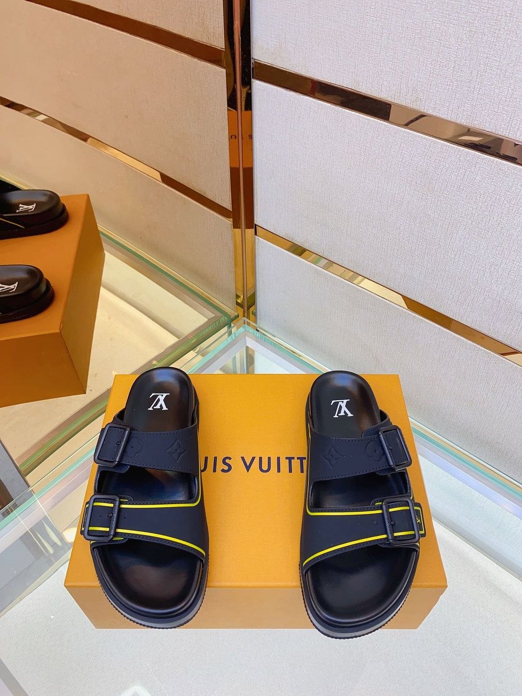 Louis Vuitton Men's Two-Buckle Slide Sandals