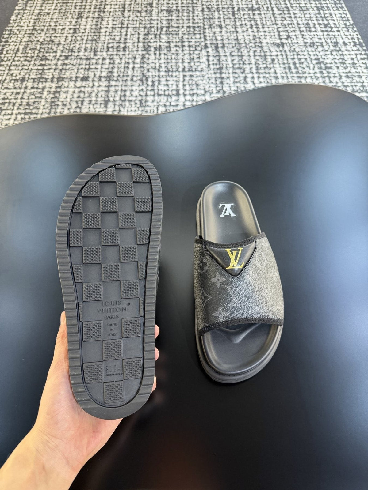 Louis Vuitton Monogram V Slide Sandals