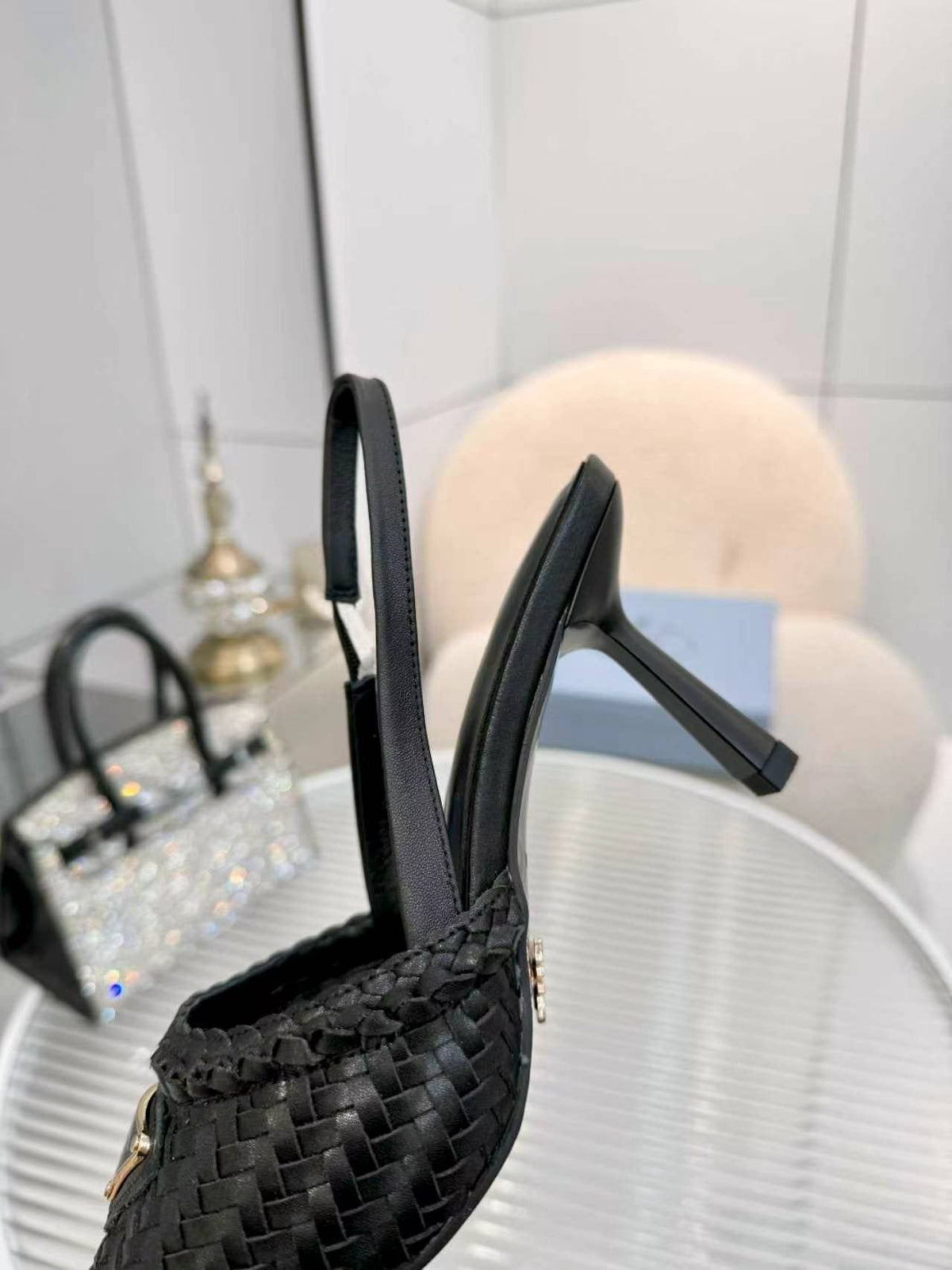 Prada Women's Woven Slingback Pumps