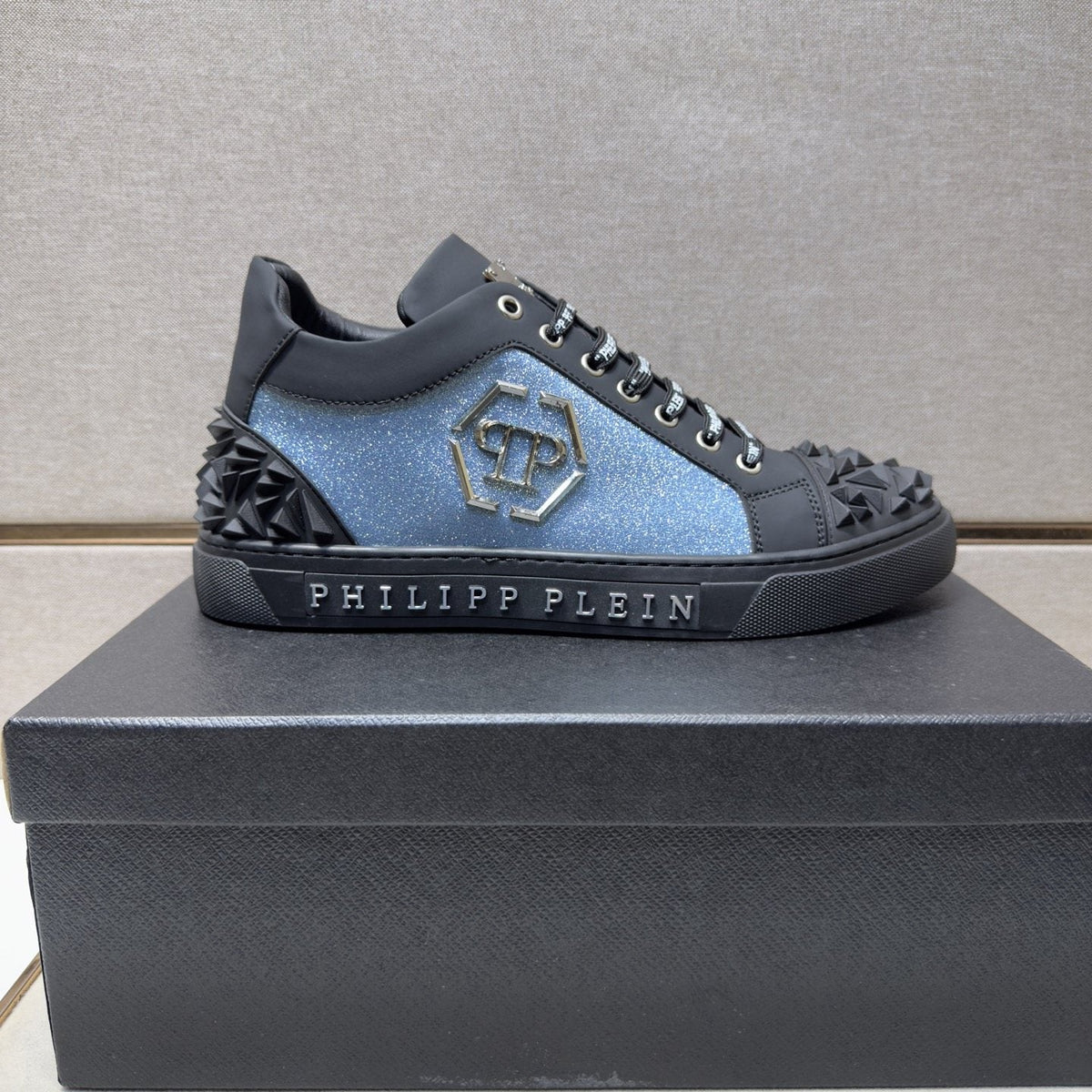 Philipp Plein Men's Textured Logo High-Top Sneakers