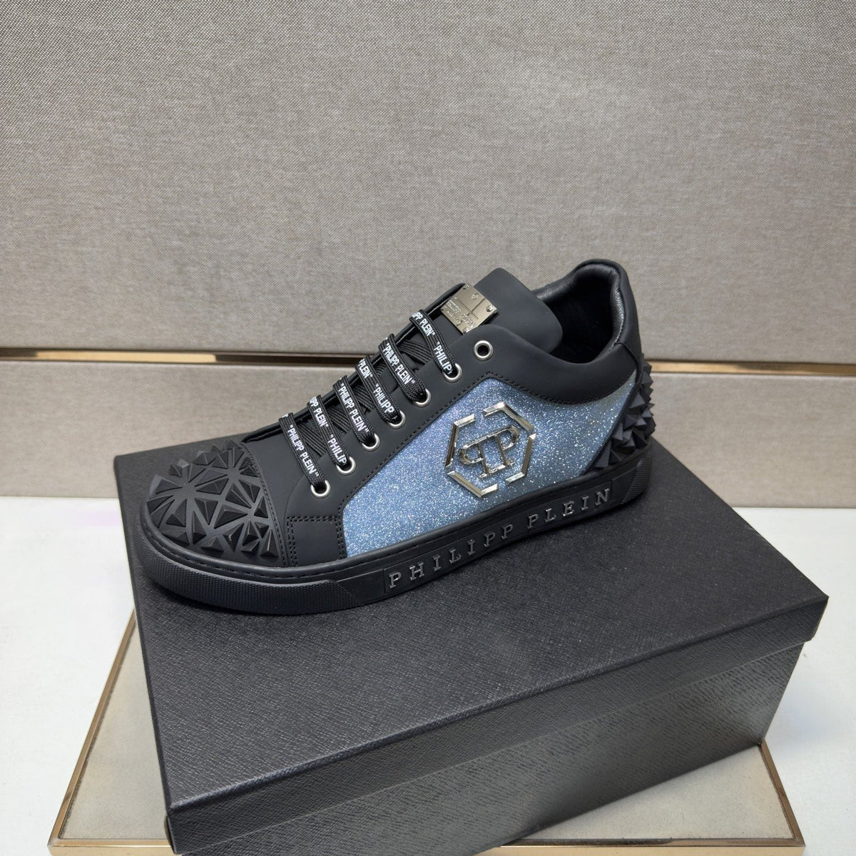 Philipp Plein Men's Textured Logo High-Top Sneakers