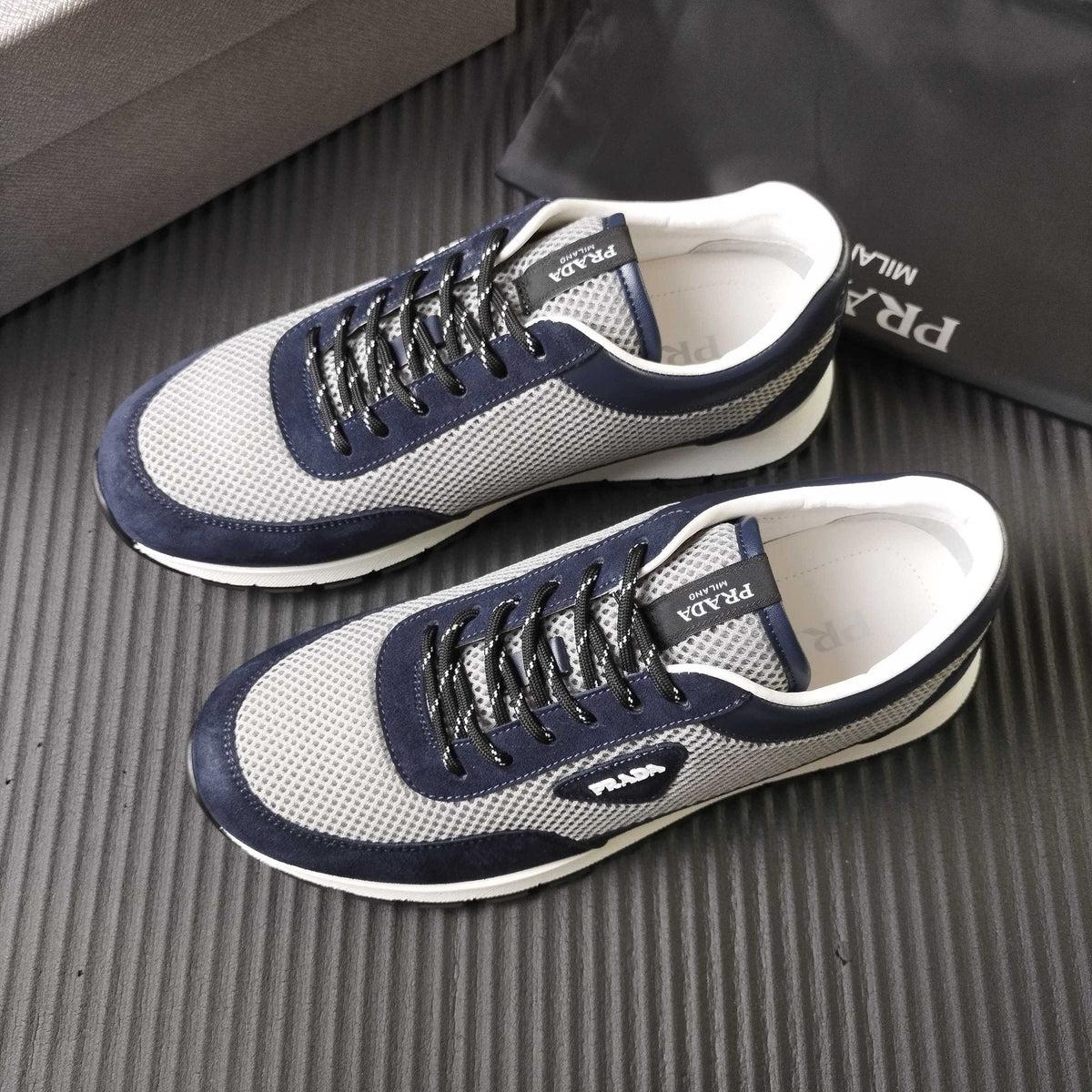 Prada Mesh Low-Top Sneakers - Textured Sole