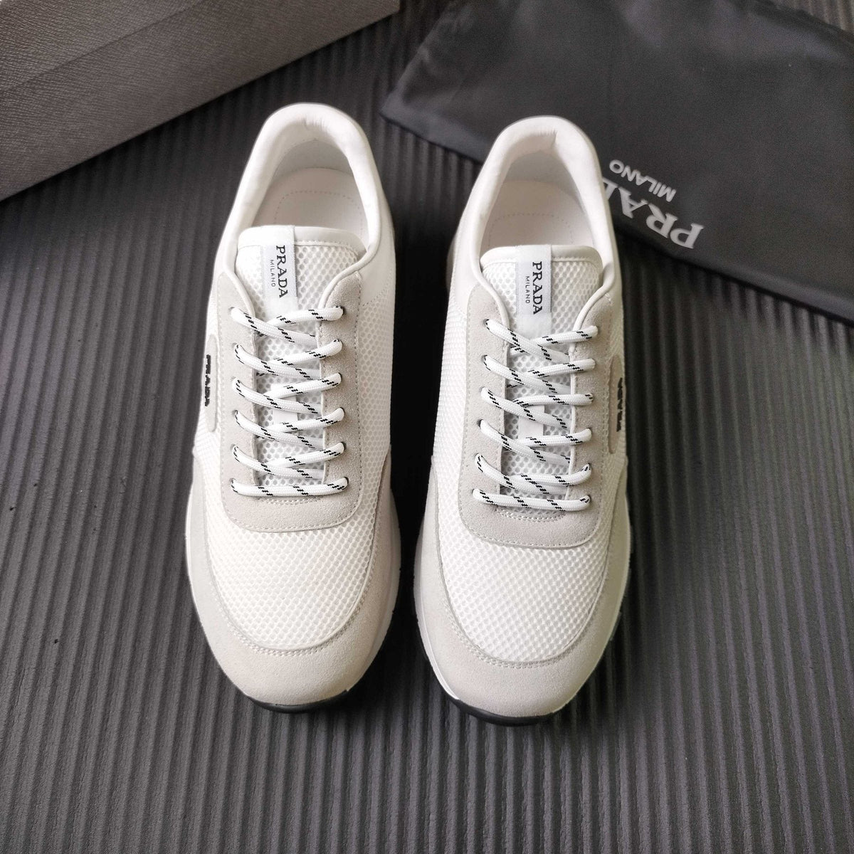 Prada Mesh Low-Top Sneakers - Textured Sole