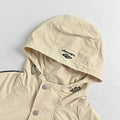 Balenciaga Side Woven Tape Chest 3M Embroidered Hooded Zip-Up Jacket — Ecru