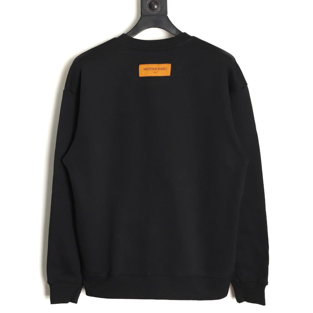 Louis Vuitton Sketch-Style Pumpkin Graphic Crewneck Sweatshirt - Black