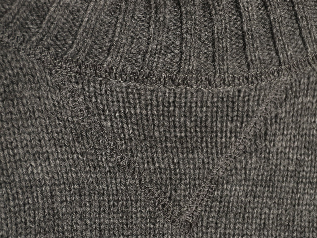 Prada Milano Logo Crewneck Knit Sweater - Gray